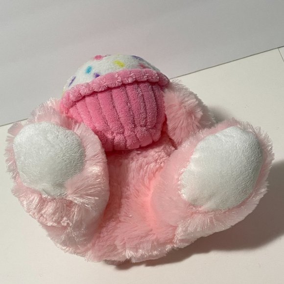 Kellytoy Plush Birthday Teddy Bear Soft Pink Fur Cupcake Stuffed Animal 10" - Picture 9 of 14